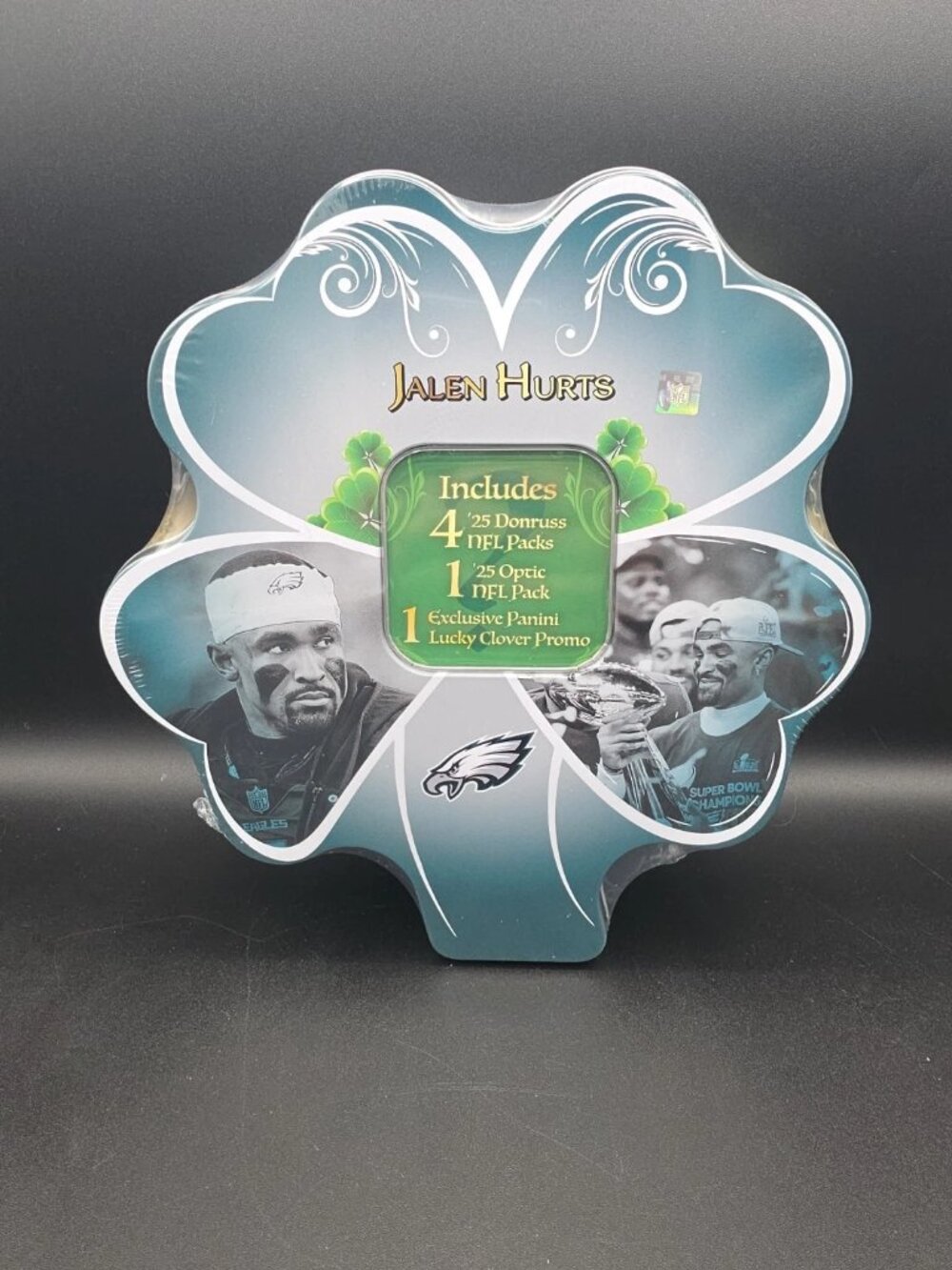 Jalen Hurts Donruss Optic PANINI Shamrock Lucky Clover Tin SEALED